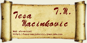 Teša Mačinković vizit kartica